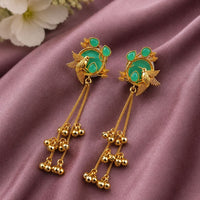 Maharani Jewels Regal Pota Stone And Pearl Ethnic Kashmiri Dangler Earrings