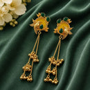 Maharani Jewels Regal Pota Stone And Pearl Ethnic Kashmiri Dangler Earrings