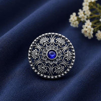 Maharani Jewels Oxidised Pota Stone Statement Ring
