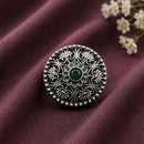 Maharani Jewels Oxidised Pota Stone Statement Ring