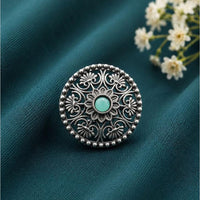 Maharani Jewels Oxidised Pota Stone Statement Ring
