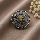 Maharani Jewels Oxidised Pota Stone Statement Ring