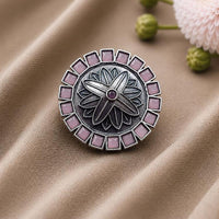 Maharani Jewels Oxidised Pota Stone Statement Ring