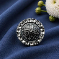 Maharani Jewels Oxidised Pota Stone Statement Ring