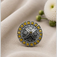 Maharani Jewels Oxidised Pota Stone Statement Ring