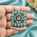 Maharani Jewels Oxidised Plated Designer Pota Stone Pearl Hair Accessory