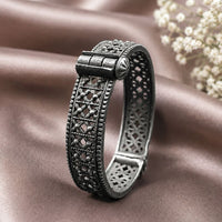 Maharani Jewels Oxidised Plated Openable Bracelet