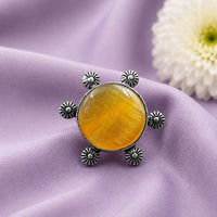 Maharani Jewels Oxidised Pota Stone Statement Ring