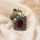 Maharani Jewels Stylish 2 Tone Plated Pota Stone Elephant Ring for Women