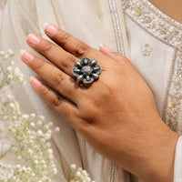 Maharani Jewels Oxidised Statement Ring
