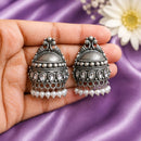 Maharani Jewels Inspired Oxidised Plated Pota Stone Dangler Earrings
