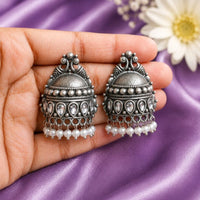 Maharani Jewels Inspired Oxidised Plated Pota Stone Dangler Earrings