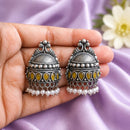 Maharani Jewels Inspired Oxidised Plated Pota Stone Dangler Earrings