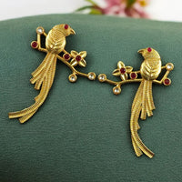 Maharani Jewels Peacock Bird Design Floral Dangler Earrings for Women