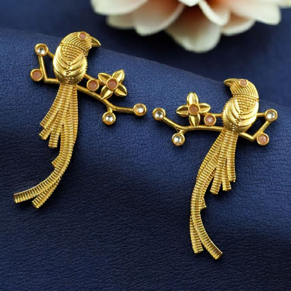 Maharani Jewels Peacock Bird Design Floral Dangler Earrings for Women