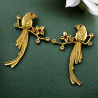Maharani Jewels Peacock Bird Design Floral Dangler Earrings for Women