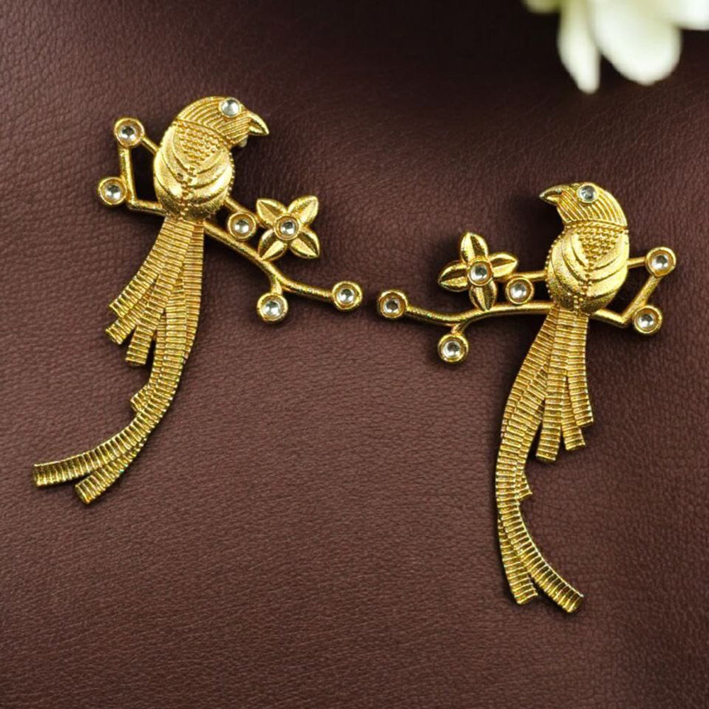Maharani Jewels Peacock Bird Design Floral Dangler Earrings for Women