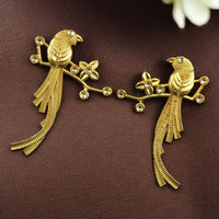 Maharani Jewels Peacock Bird Design Floral Dangler Earrings for Women