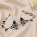 Maharani Jewels Designer Pota Stone And Pearl Dangler Kaanchain Earrings