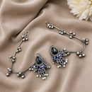 Maharani Jewels Designer Pota Stone And Pearl Dangler Kaanchain Earrings