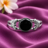 Maharani Jewels Oxidised Plated Pota Stone Openable Kada