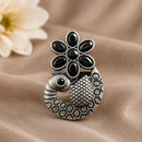 Maharani Jewels Oxidised Pota Stone Statement Ring