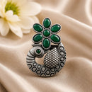 Maharani Jewels Oxidised Pota Stone Statement Ring