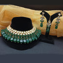 Royal Kundan Jewellery Gold Plated Kundan Stone And Beads Necklace Set