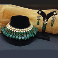 Royal Kundan Jewellery Gold Plated Kundan Stone And Beads Necklace Set