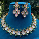 Royal Kundan Jewellery Gold Plated Polki Kundan Stone Necklace Set