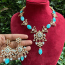 Royal Kundan Jewellery Gold Plated Polki Kundan Stone And Beads Meenakari Necklace Set