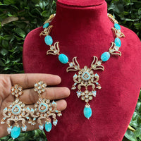 Royal Kundan Jewellery Gold Plated Polki Kundan Stone And Beads Meenakari Necklace Set