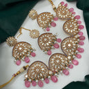 Royal Kundan Jewellery Gold Plated Polki Kundan Stone And Beads Necklace Set