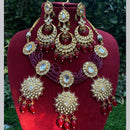 Royal Kundan Jewellery Gold Plated Polki Kundan Stone And Beads Necklace Set