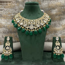 Royal Kundan Jewellery 2 Tone Plated Polki Kundan Stone And Beads Necklace Set