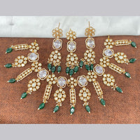 Royal Kundan Jewellery Gold Plated Polki Kundan Stone And Beads Necklace Set