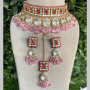 Royal Kundan Jewellery Gold Plated Polki Kundan Stone And Beads Necklace Set