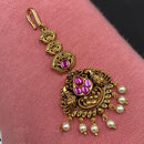 Royal Kundan Jewellery Gold Plated Pota Stone And Beads Maangtikka