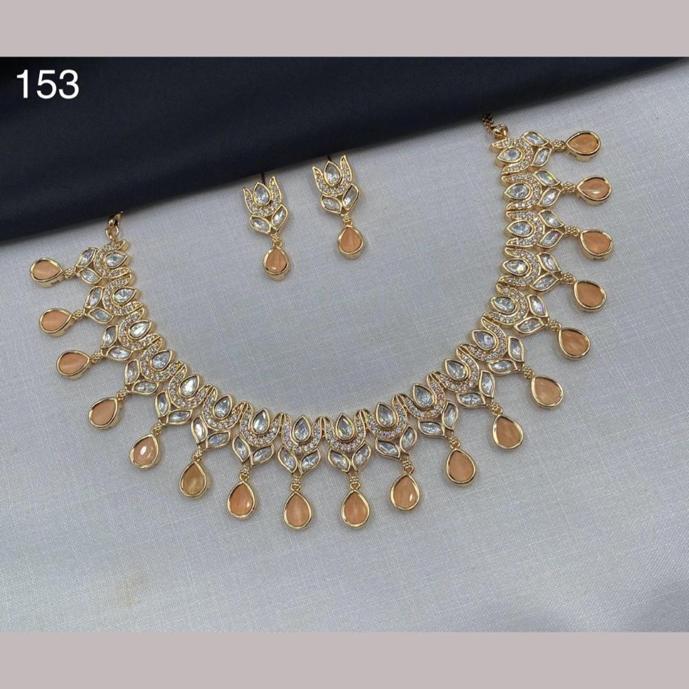 Royal Kundan Jewellery Gold Plated Polki Kundan Stone Necklace Set