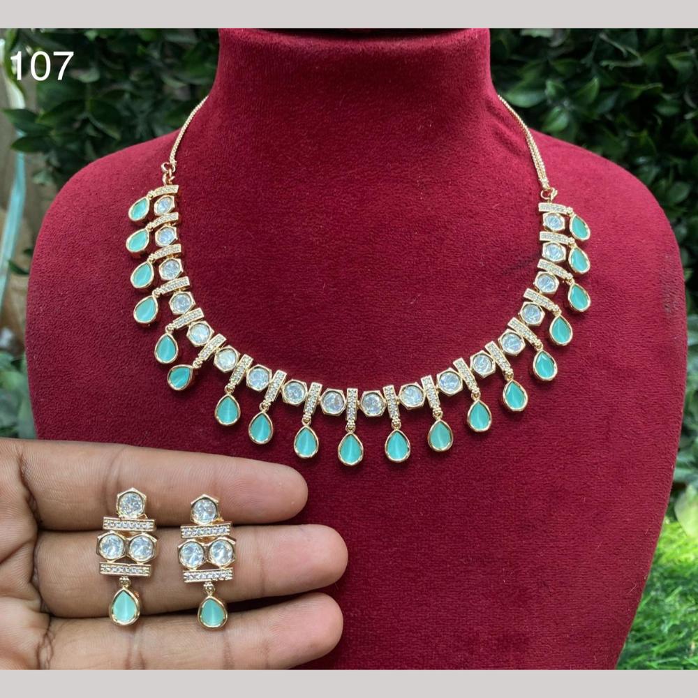 Royal Kundan Jewellery Gold Plated Polki Kundan Stone Necklace Set