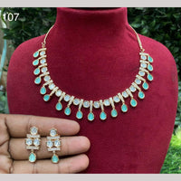 Royal Kundan Jewellery Gold Plated Polki Kundan Stone Necklace Set