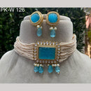 Royal Kundan Jewellery Gold Plated Polki Kundan Stone Choker Necklace Set
