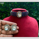 Royal Kundan Jewellery Gold Plated American Daimonds Choker Necklace Set