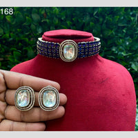 Royal Kundan Jewellery Gold Plated American Daimonds Choker Necklace Set