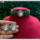 Royal Kundan Jewellery Gold Plated American Daimonds Choker Necklace Set