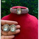 Royal Kundan Jewellery Gold Plated American Daimonds Choker Necklace Set