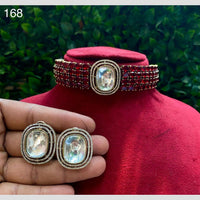 Royal Kundan Jewellery Gold Plated American Daimonds Choker Necklace Set