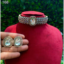 Royal Kundan Jewellery Gold Plated American Daimonds Choker Necklace Set