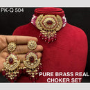 Royal Kundan Jewellery Gold Plated Kundan Stone And Beads Choker Necklace Set