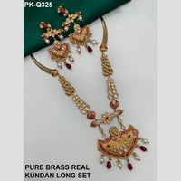 Royal Kundan Jewellery Gold Plated Polki Kundan Stone And Beads Long Necklace Set